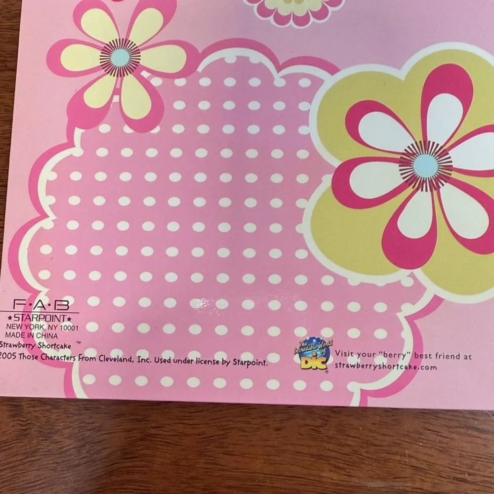 Vintage Strawberry Shortcake 2005 2 Pocket Portfolio Folders 3 Ring